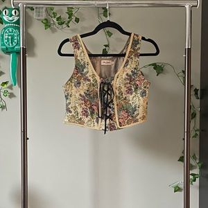 Miss Patina Cottagecore Floral Tapestry Corset